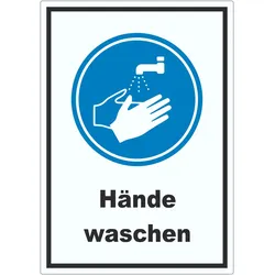 Hände waschen Aufkleber A5 (148x210mm)