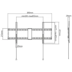 Gembird WM-90F-01 - Befestigungskit (Wandmontage) - fest - für Flachbildschirm -