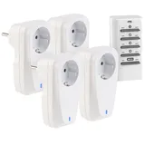 4er-Set Funksteckdosen mit Fernbedienung, bis 16 A, 3.680 Watt