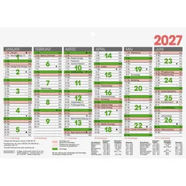 Brunnen Tafelkalender A5 quer 2027 Mehrfarbig