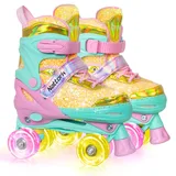 Nattork Kinder Rollschuhe, Rollschuhe Verstellbar mit 4 Größen Einstellbare, Rollschuhe für Mädchen, Jungen Anfänger, Drinnen und Draußen