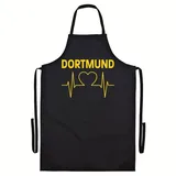 multifanshop Grillschürze - Dortmund - Herzschlag - Druck gelb - Schürze