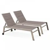 Oviala Sonnenliege 202 x 103 x 65 cm Taupe
