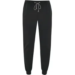 hajo Herren Homewear Hose - Jogginghose, Klima-Komfort, Stretch Cotton-Mix, uni Schwarz M