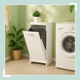 Relaxdays Wäscheschrank, mit 48 l, Wäschesack