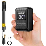 Mini-Fahrradpumpe, Elektrische Fahrrad Pumpe, Ultrakleine 120PSI Fahrrad Luftpumpe, Akku Luftpumpe Fahrrad mit Presta und Schrader-ventil, Bike Pump, PSI/BAR Units, Auto-Off und LED-Licht