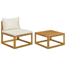 vidaXL Garten-Sofagarnitur 2-tlg. Braun