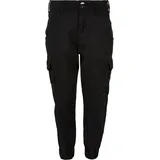 URBAN CLASSICS High Waist Cargohose Black 146-152 cm