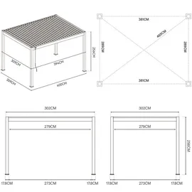 pergoline Pergola, anthrazit 3x4 m)