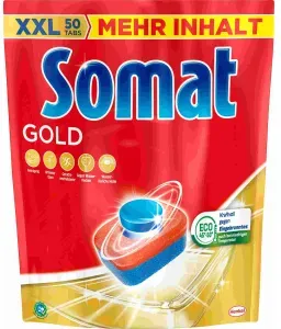 SOMAT GOLD TABS XXL,  Spülmaschinentabs für sauberes und geruchsneutrales Geschirr, 1 Beutel = 50 Tabs