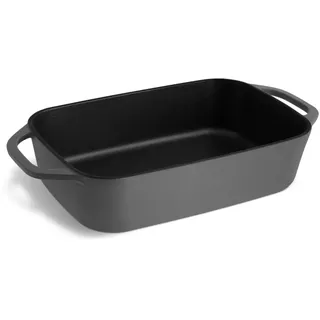 Springlane Gusseisen Auflaufform Grau, 39,2 x 21,2 cm, 4 l - Emailliert - Lasagneform