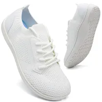 FZJIALI Barfußschuhe Damen Barfuss Sneaker Weiße Sommer Schuhe Mit Breiter Zehenbox Turnschuhe Sport Schuhe Laufschuhe Leichte Walkingschuhe Traillaufschuhe Minimalistische Weiss 40 - 40 EU Weit