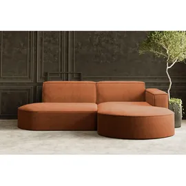 kaiser möbel Ecksofa Designer MODENA STUDIO stoff Dicker cord Poso Kupfer Rechts - Rot