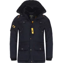 Geographical Norway warme Herren Winterjacke Anorak G-Acore, Navy, Größe S - Schwarz - S