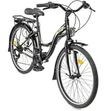 28 Zoll Grace Kinderfahrrad Shimano 21-Gang mit Beleuchtung Schwarz