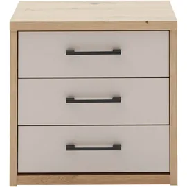 Priess Nachtschrank PRIESS "Warburg hochwertiges Möbelstück aus Deutschland", grau (eiche artisan, sandgrau), B:50,5cm H:48cm T:35,5cm, Spanplatte, Schränke, Nachtschrank, aufgebaut geliefert Schubkästen mit Selbsteinzug und Metallgriffen