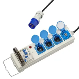PRO PLUS ProPlus 373585DE Zelt Faltwagen Steckdose 20 Meter 3x2,5mm2 mit MCCB und FI-Schalter + 2 x USB
