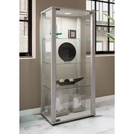 VCM Standvitrine Kavisa 50 x 38 x 115 cm Silber