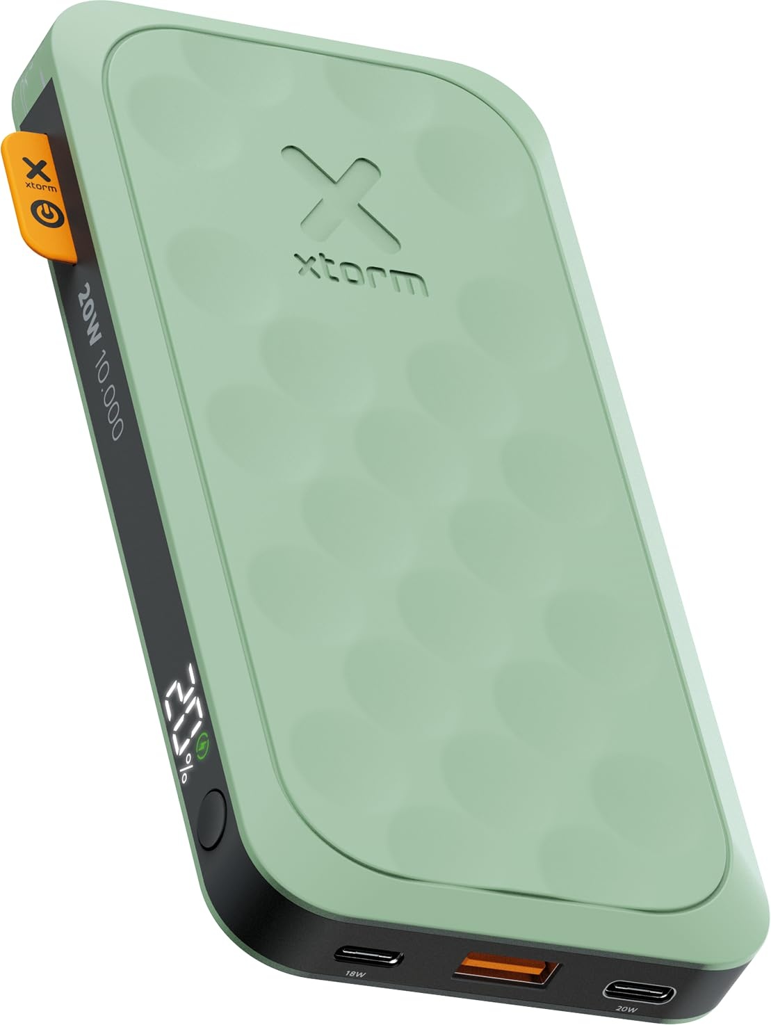 Xtorm Fuel Series 5 20W Powerbank, 10.000mAh, 2 x USB-C / 1 x USB-A, Flugzeugfest, Geeignet für Samsung und iPhone, Sage Green