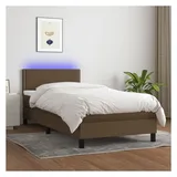 vidaXL Boxspringbett 100 x 200 cm Dunkelbraun