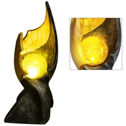 LED Solarleuchte, Flammen-Optik, Feuer-Effekt, Glas, H 36 cm