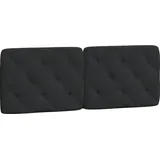 vidaXL Kopfteil-Kissen Schwarz 120 cm Samt