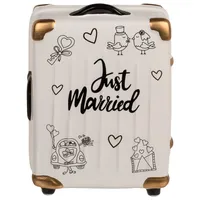 Out of the Blue Spardose Brautpaar Geldgeschenk Geschenkidee Hochzeitsgeschenk Trolley Koffer »Just Married« Keramik
