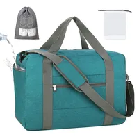 lifwimner Handgepäck Tasche für Flugzeug 45x36x20 Reisetasche klein für Damen&Herren Weekendertasche Bag Cabin Bag Faltbare Handgepäck Koffer mit Nasstasche(Tee1 30L)