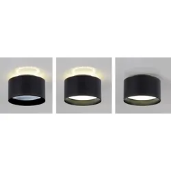 NÄVE LED Deckenspot "Trios", schwarz, Ø 14cm H: 9cm, Lampen, 1 Deckenspot, 3 Strahler Einstellungen möglich