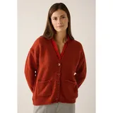 More & More Strickjacke softer sportiver Cardigan Orange 44