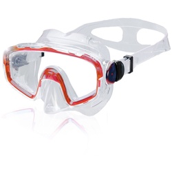 AQUAZON Taucherbrille SHARK, Schnorchelbrille für Kinder 7-12 Jahre rot