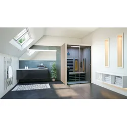 Infraworld Infrarotkabine TrioSol Design 145 Tanne VG inkl. 5-teiligem gratis Zubehörset
