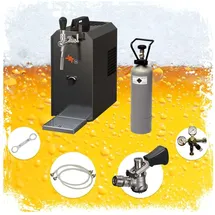 ich-zapfe Komplett Set - Zapfanlage, Bierzapfanlage JET 30 Bierkoffer, Durchlaufkühler 1-leitig Trockenkühler, bis zu 35 Liter/h,