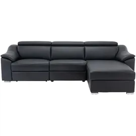 vente-unique Ecksofa Relaxsofa elektrisch - Oberleder - Schwarz - Ecke rechts - PEDRERA
