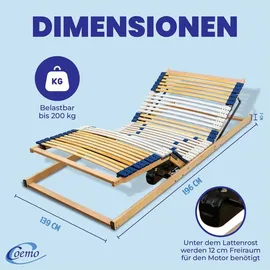 Coemo 7-Zonen Lattenrost mit Motor Kopf- und Fußteil verstellbar 140 x 200 cm
