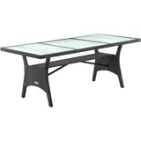 CASARIA Polyrattan Gartentisch 190 x 90 x 74 cm Schwarz