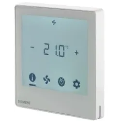 Siemens S55770T350 Touchscreen Raumthermostat für Unterputzmontage mit KNX Kommunikation, 2-/4-Rohr-Ventilatorkonvektoren, universelle Applikationen
