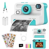 Kinderkamera Sofortbildkamera,1080P 2,4" Display Digitalkamera Kinder Kinderkamera 30MP Sofortbildkamera Kinder mit 32GB Karte & 3 Rollen Druckpapier - Grün