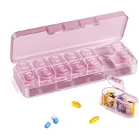 Daviky Pillendose 7 Tage, Tablettenbox 7 Tage Morgens Abends, Wöchentliche Medikamentenbox, Premium Pillenbox 7 Tage, Reisetaugliche Pillenbox, Supplement Box für Vitamine, Fischöle & Kapseln