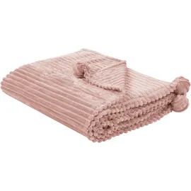 Beliani Kaweri Kuscheldecke 150 x 200 cm Rosa