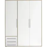 Stella Trading Livetastic Drehtürenschrank, weiß Eiche San Remo Nachbildung - 155x 194 x 58 cm (B/H/T)