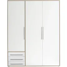 Stella Trading Livetastic Drehtürenschrank, weiß Eiche San Remo Nachbildung - 155x 194 x 58 cm (B/H/T)