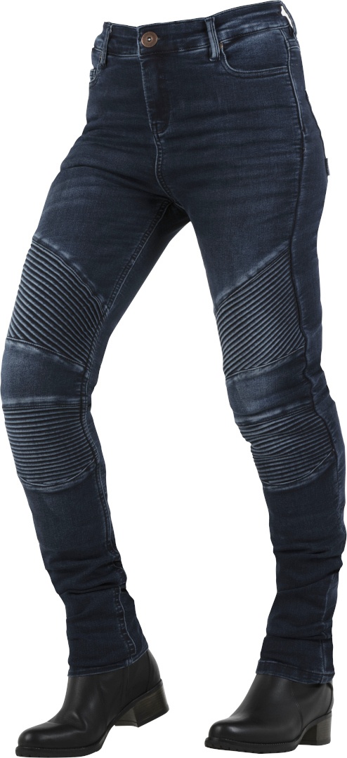 Overlap Stradale Dames motorfiets jeans, blauw, 28 Voorvrouw