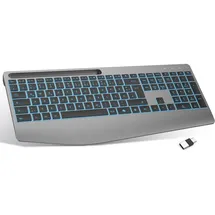 TECURS Kabellose Tastatur mit Handballenauflage DE