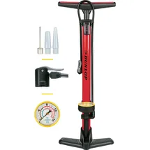 Dunlop Fahrradpumpe mit Manometer - Rot