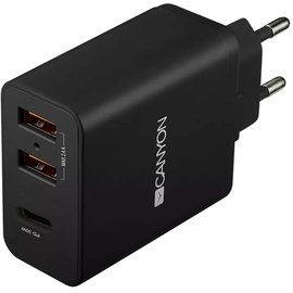 Canyon Ladegerät 2xUSB-A + USB-C 2.4A/30W schwarz