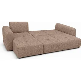 kaiser möbel Ecksofa mit Schlaffunktion und Bettkasten, Sofa L-Form Bingo L, Chenille-Stoff Artico, Beige, Links - Beige