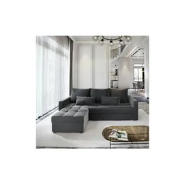 masseno Eckcouch Polyester 2-Sitzer Grau