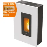 Pegaso Pelletofen Madison Stahl Weiß 5,3 kW mit Automatik