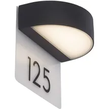 AEG Außenwandleuchte mit Hausnummer, Aluminium, 9 W, anthrazit/weiß, AEG280019